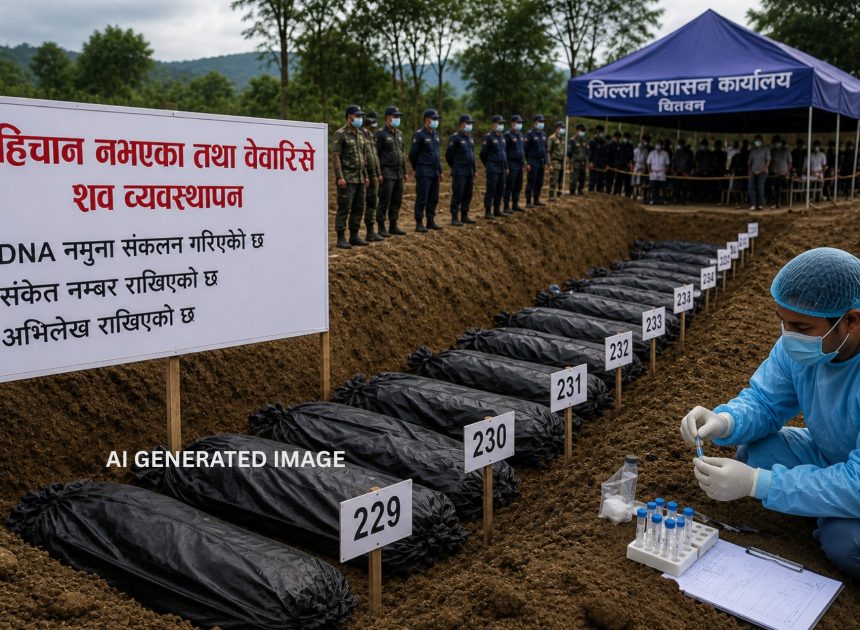 जटिल बन्दै शव व्यवस्थापन, चितवनका बेवारिसे शव डीएनए संकलन र संकेत राखेर गाडिने