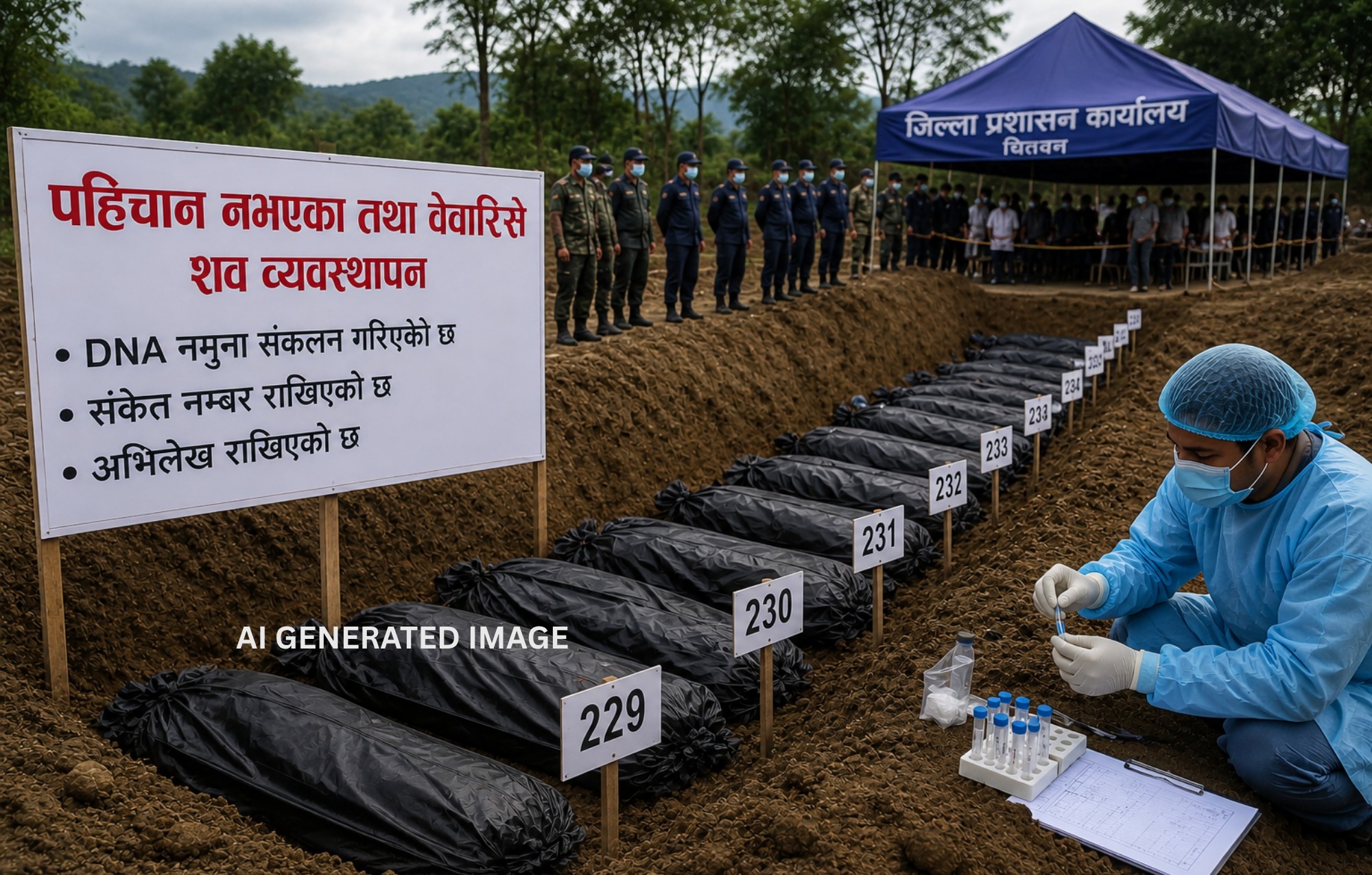 जटिल बन्दै शव व्यवस्थापन, चितवनका बेवारिसे शव डीएनए संकलन र संकेत राखेर गाडिने