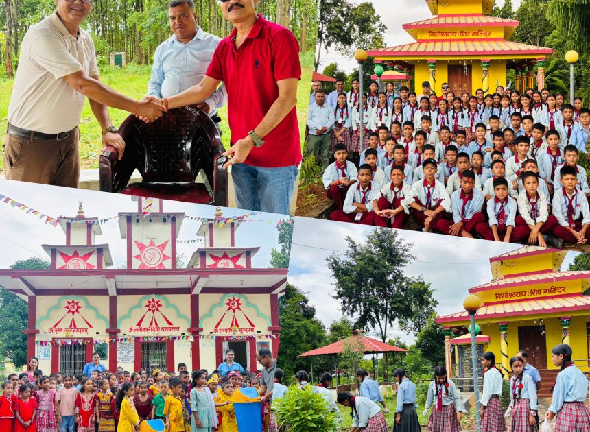 सक्सेस एकाडेमीद्वारा मन्दिर सरसफाइसँगै , उपयोगी सामग्री वितरण