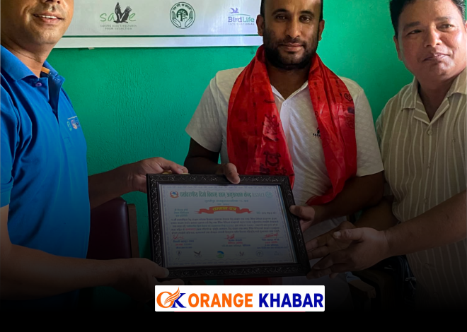 गिद्ध संरक्षणमा योगदान पुर्‍याएको भन्दै नेपाल टेलिभिजनका दाङ संवाददाता डाँगी सम्मानित